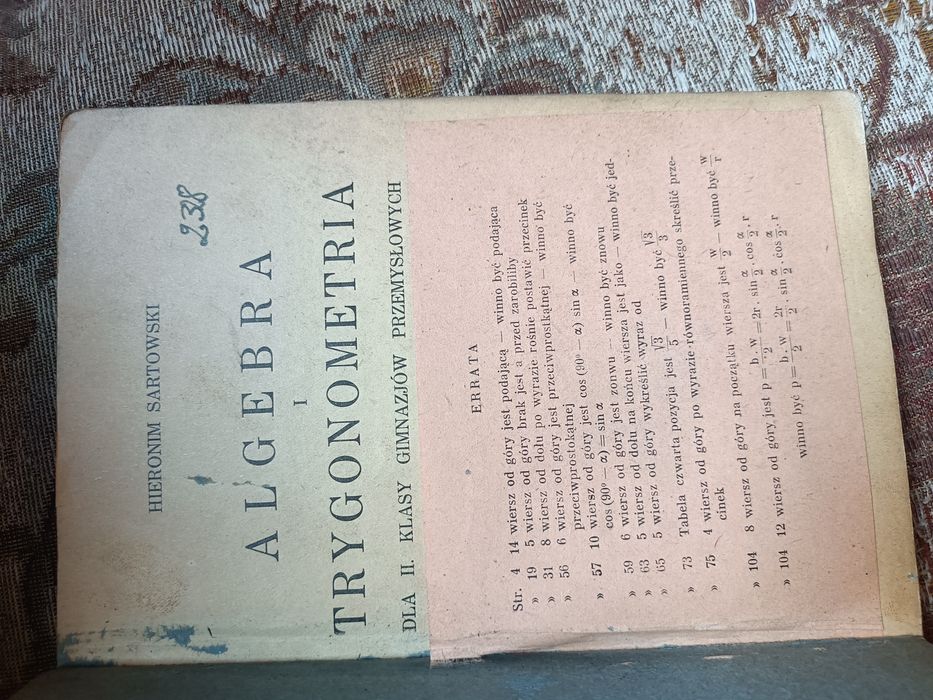 Hieronim Startowski Algebra i trygonometria
