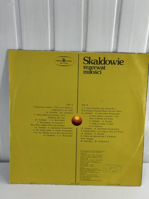 Платівка Rezerwat miłości гурту Skaldowie