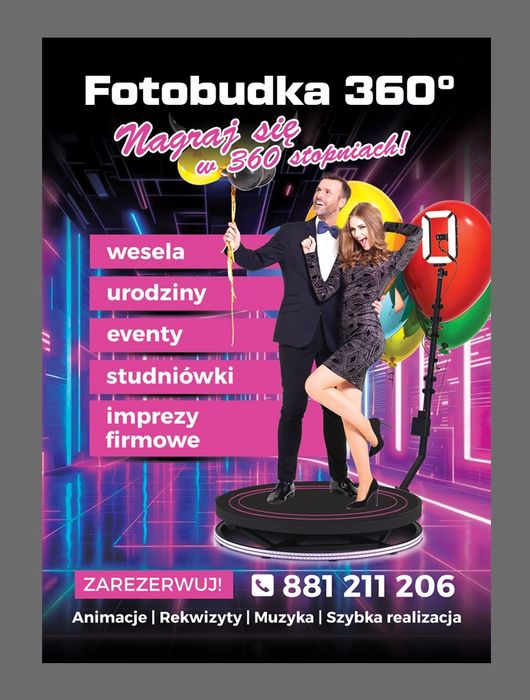 Fotobudka 360  Złota Scianka Lekki Dym