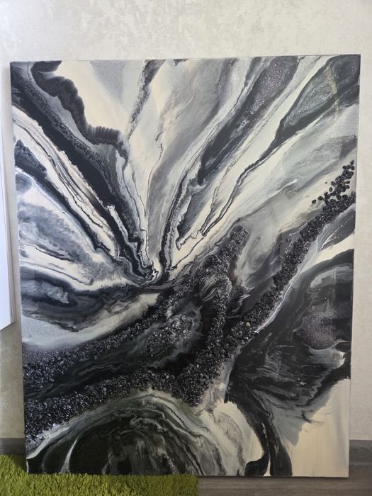 Картина Resin Art,епоксидна смола,абстракція,Geode,100×80см