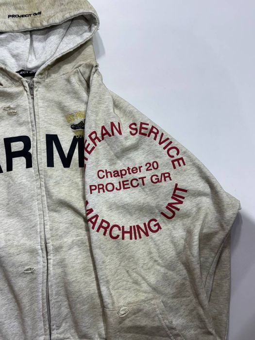 Зип худи Project GR Reconstructed folded Army zip up