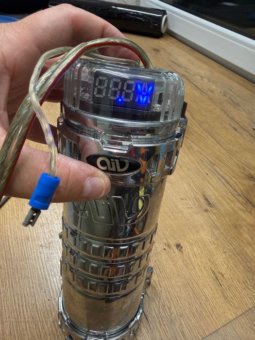 kondensator car audio 1 farad aiv,napięcie,voltomierz