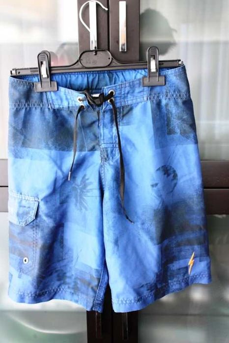 Calções de banho azuis normal e escuros da LIGHTNING BOLT T. 10