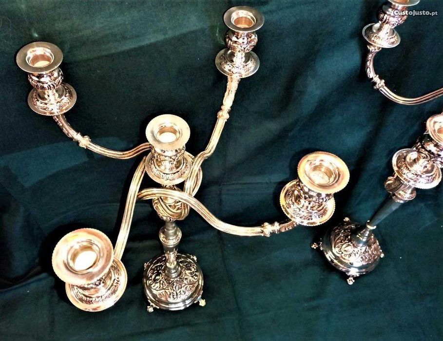 Par Candelabros Prata