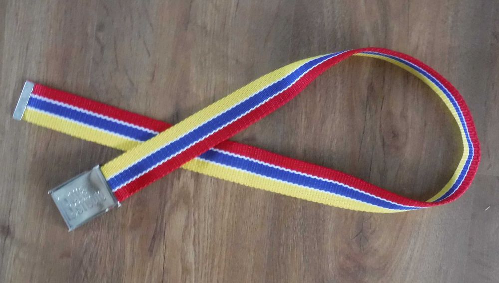 Pasek do spodni żółto niebiesko czerwony nr. 2