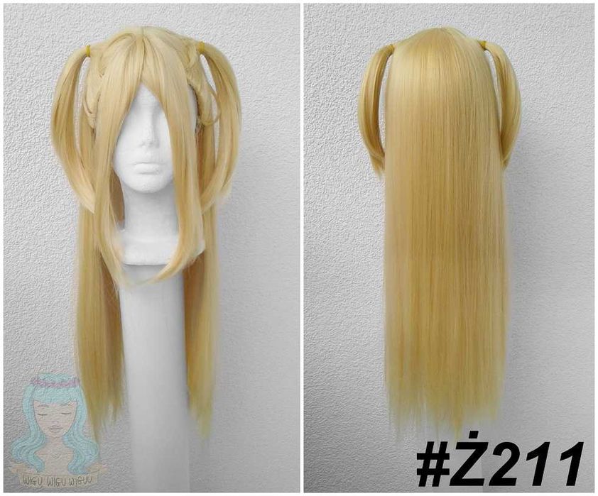 Misa Amane Death Note peruka żółta blond z grzywką kitkami cosplay wig