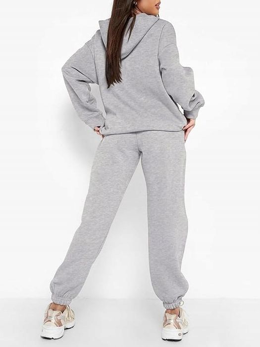 Damski Gruby Bawełniany Kombinezon Dresowy Z Kapturem Reoria Xl