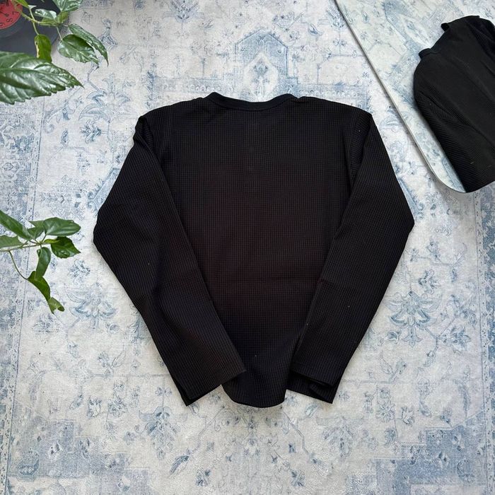 Henley longsleeve archive no faith studios jaded racer balenci олд мані лонгслів на гудзиках хенлі вафляний чорний