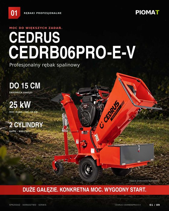 Cedrus CEDRB06PRO-E-V rębak do 15 cm 2 cylindry 34 KM