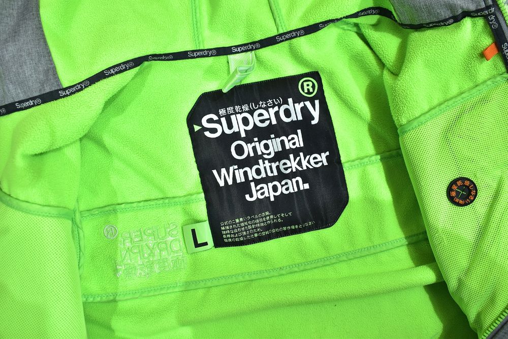 Superdry Windcheater Męska Kurtka Softshell Z Kapturem L