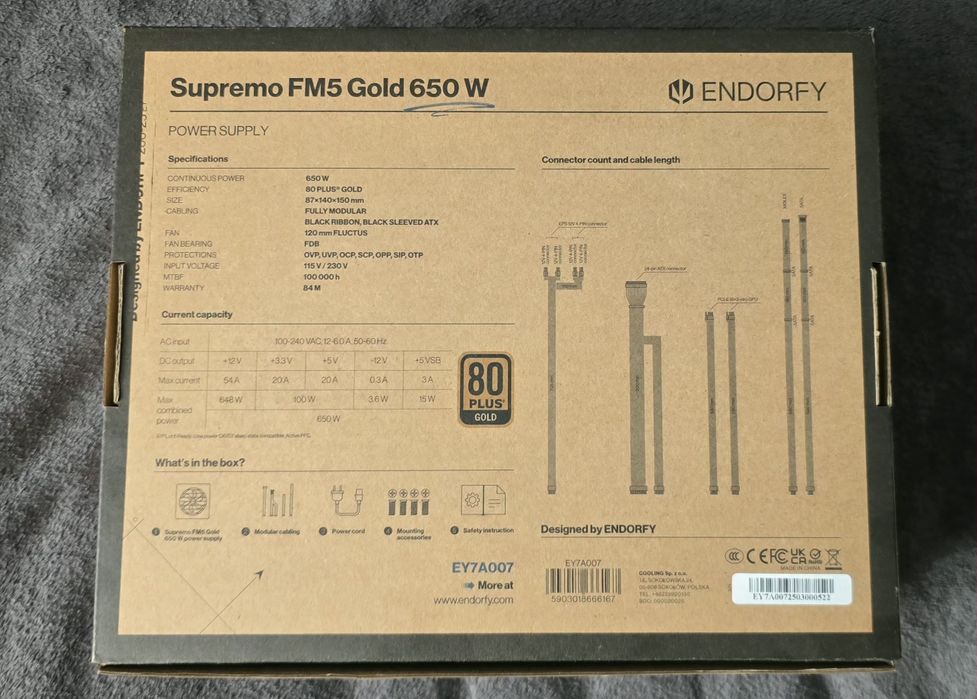 ENDORFY Supremo FM5 Gold 650W – 80 PLUS Gold – modularny – gwarancja