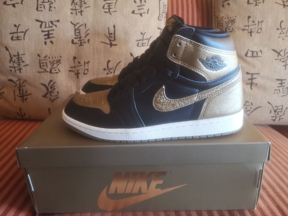 Nike Air Jordan 1 Retro High OG Black Metalic Gold original tam. 42 novas