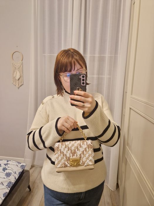 MK Michael Kors cece extra small XS woven leather crossbody