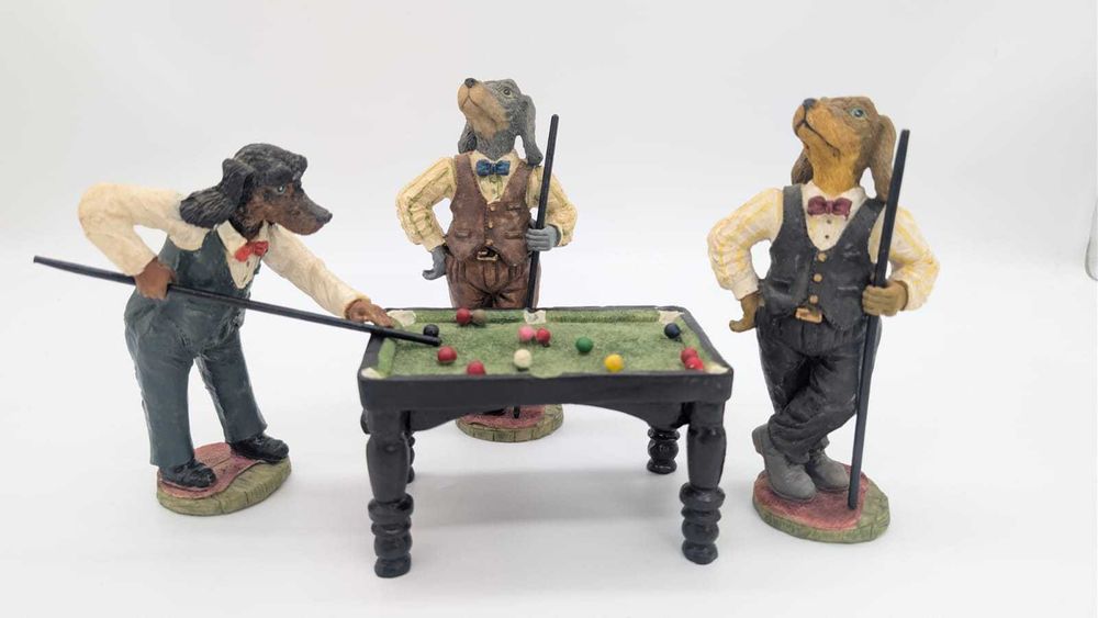 Figurki kolekcjonerskie psów grających w bilard Anglia