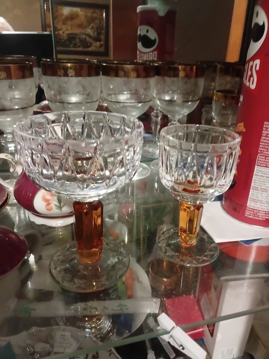 Олимпийский  цветной хрусталь  фужеры хрустальные бокалы по серебряные