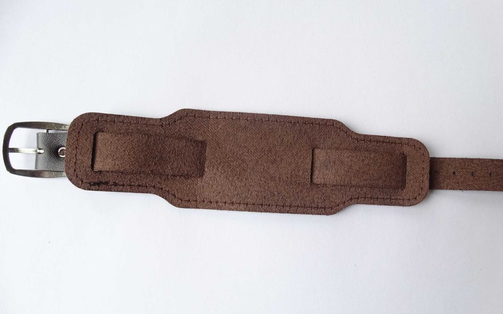 Skórzana bransoletka opaska na nadgarstek brązowa do zegarka vintage