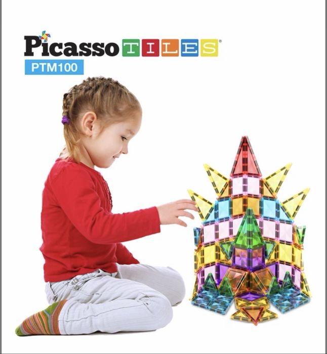 Магнітний конструктор Picasso Tiles Mini Diamonds Series Set 100 детал
