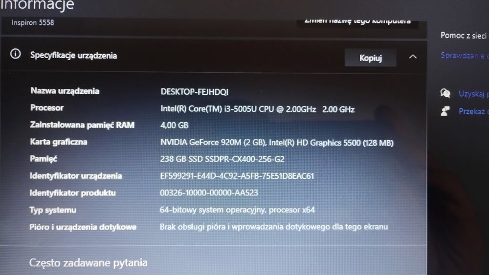 Asus all-on-one 22230i grafika 2GB opis