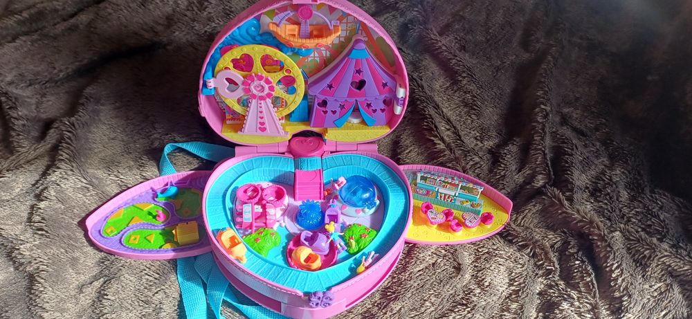 Polly pocket park rozrywki, plecak, walizka