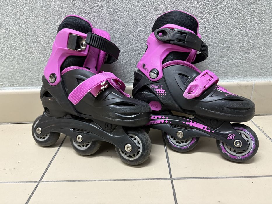 Patins em linha, 3 rodas, tamanho 31-34