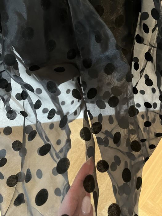 Spódnica czarna grochy S M 36 38  chrzest komunia ślub