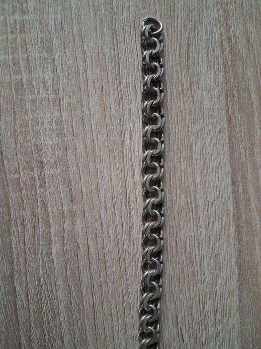 Bransoletka  męska splot garibaldi - srebrna , męska