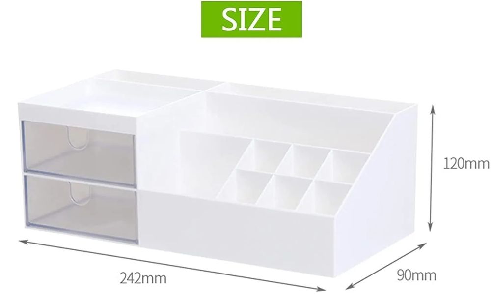 Organizer na biurko kosmetyki 24.5x12x9 Prostokąt