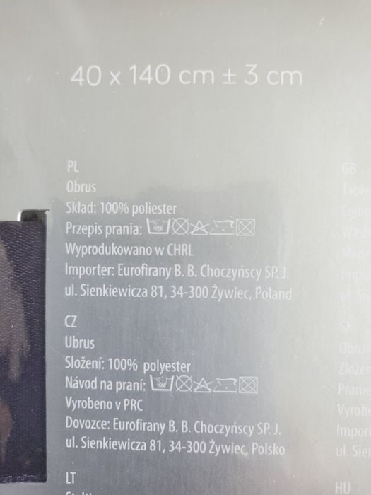 Obrus bieznik Eurofirany 40x140