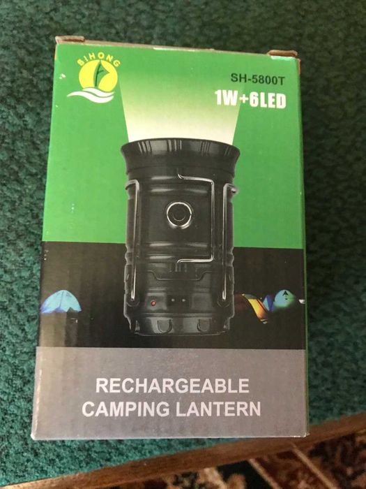 Акумуляторний Кемпінговий Ліхтар з Сонячною Панеллю лампа ліхтарик