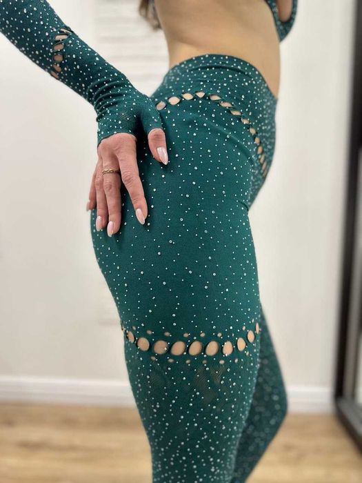 Комбінезон бодістокінг жіночий для фотосесії, танців зі стразами