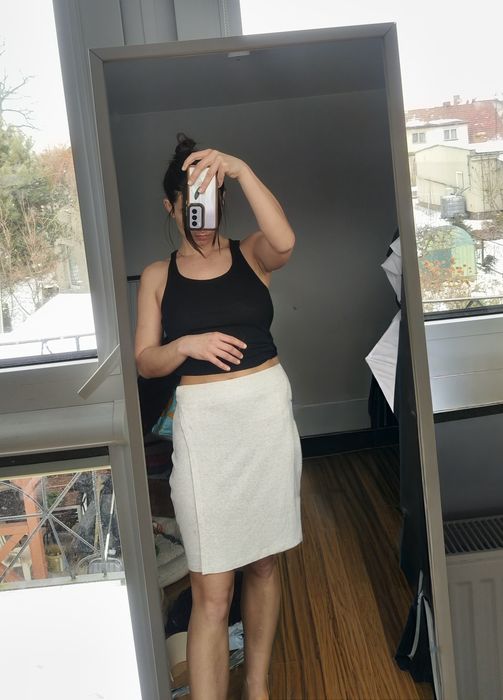 Elastyczna spódnica bawełna tuba obcisła spódnica do kolana M