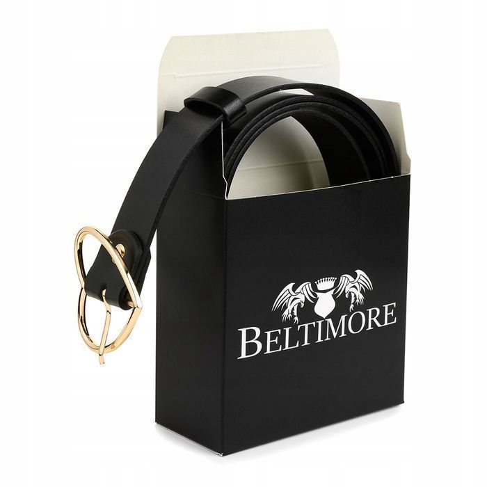 Beltimore skórzany pasek damski klamra serce modny 95 cm 105 cm 110 cm