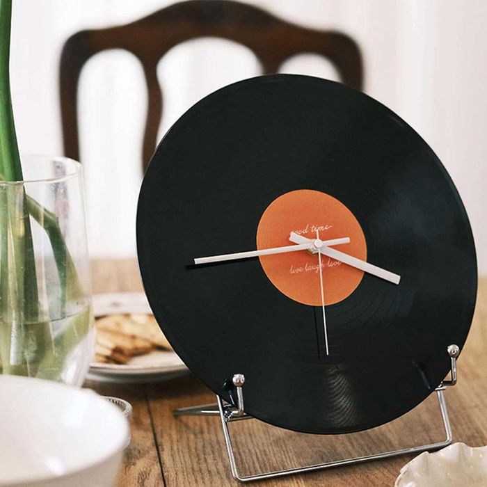 STYLOWY Zegar ścienny WINYL nowoczesny analogowy na ścianę vintage