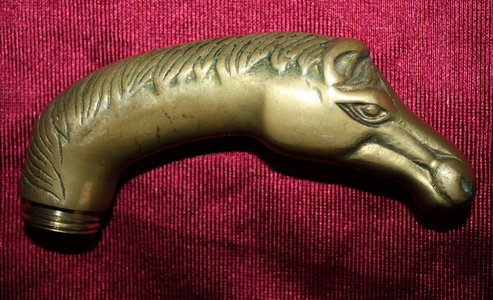 Ручка на трость. Конь. Бронза. Европа.