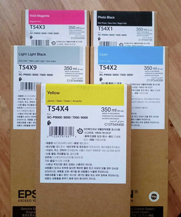 Oryginalne tusze Epson T54X 350 ml SC-P6000 P7000 P8000 P9000 NOWE
