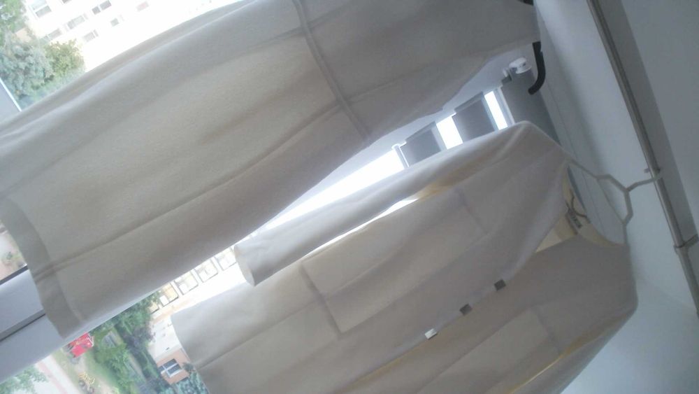 Płaszcz damski biały Quiosque 36 + 2 sukienki: HM ecru+biała koronkowa