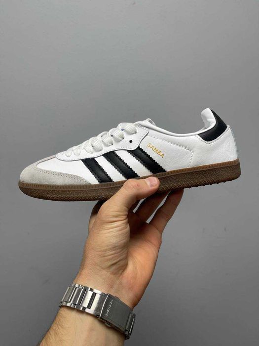 Кросівки Adidas Samba Humanrace White Brown premium | Кроссовки Адидас чоловічі жіночі