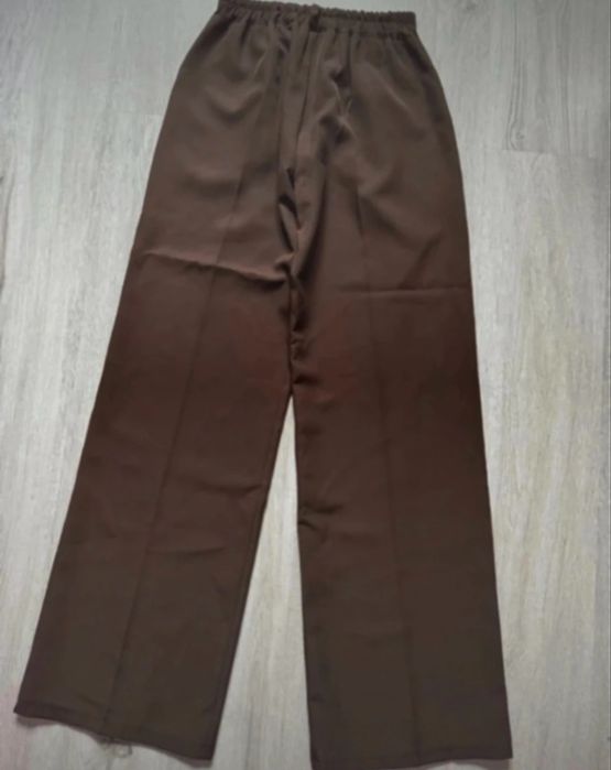 spodnie garniturowe brązowe