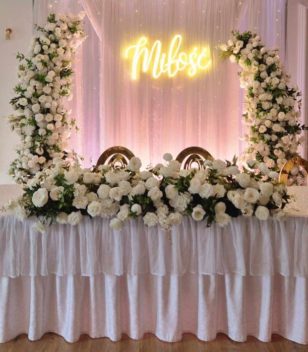 Neony/napisy led na ściankę Miłość, Hej wesele, Lepiej późno niż wcale