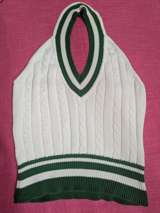 Top branco e verde da Lanidor