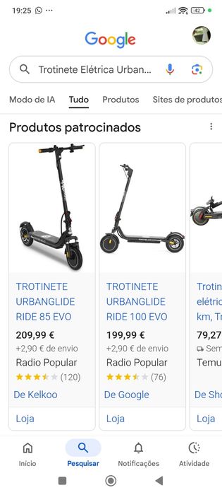 Trotinete Elétrica UrbanGlide Ride 85 Evo (Nova/Selada)