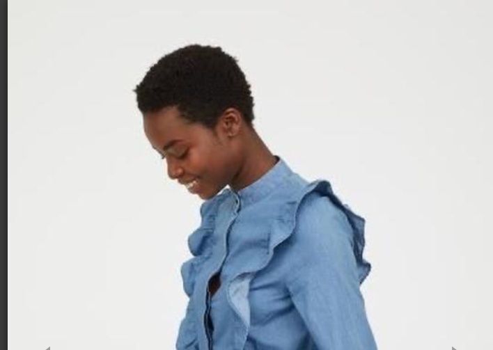 Джинсова блуза з рюшами!