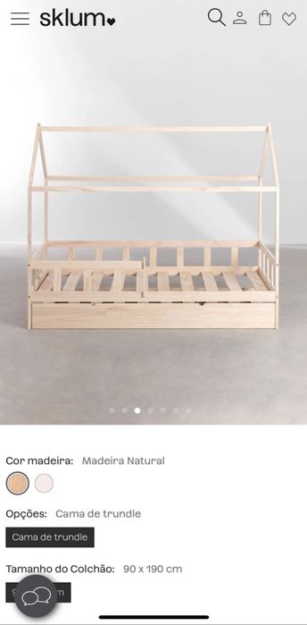 Cama de criança madeira natural