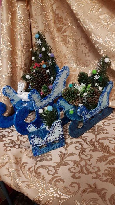 Новорічна прикраса Сани під ялинку (великі)