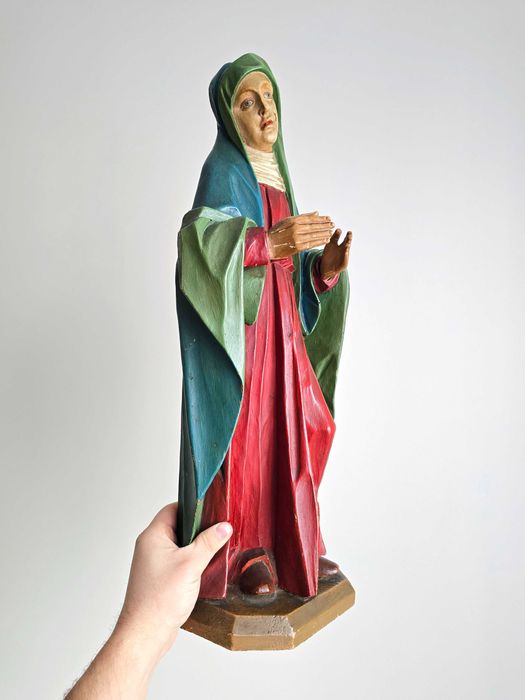 Madonna 59 cm rzeźba drewno