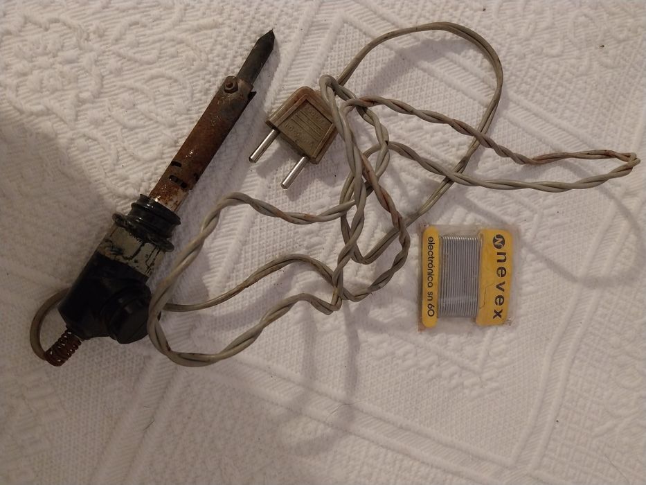 Aparelho de soldar antigo, anos 40, Soldering Iron 60W 220V + electrón