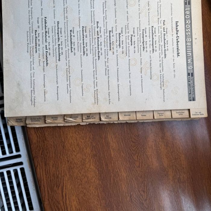 Antyczny katalog Leo Ross Berlin H36 ok.1936–maszyny budowlane, narzęd