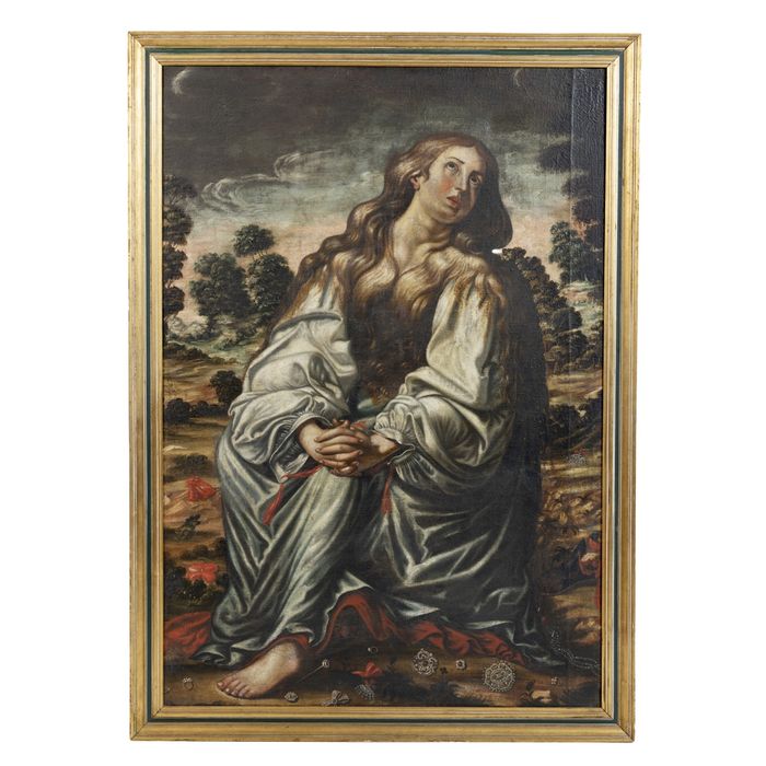 Pintura - Maria madalena penitente - Século XVII - 162 cm