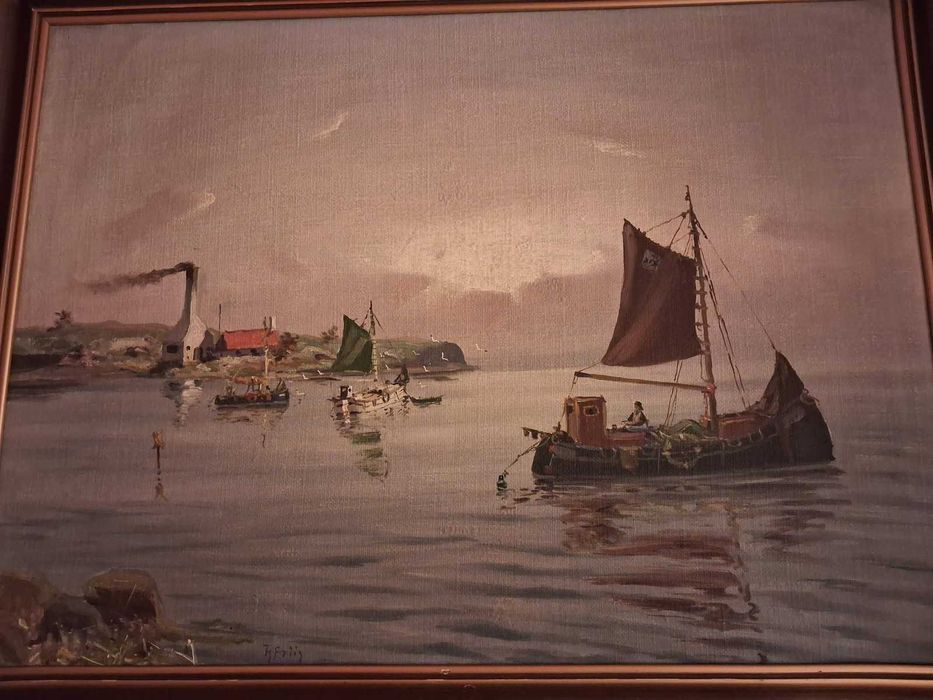 Obraz olejny marnistyka - malarz duński R. Friis