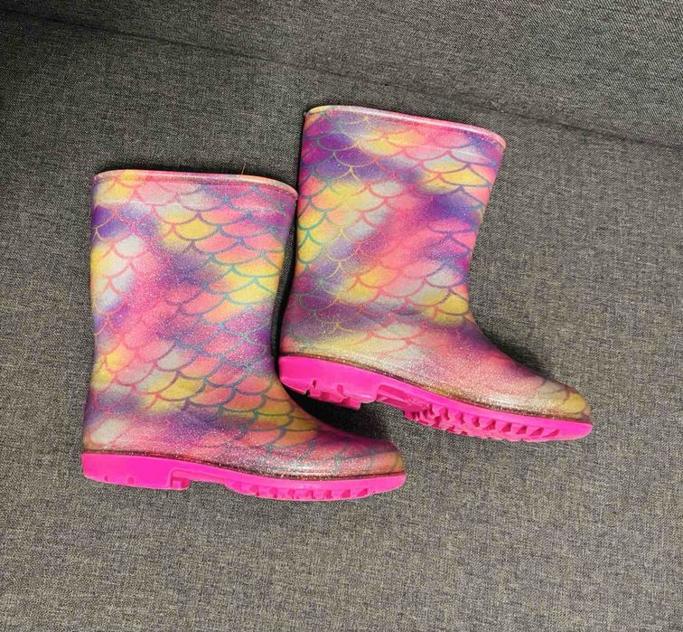 Дитячі гумові резинові чоботи, гумаки р.27, уст.17,5см., рожеві